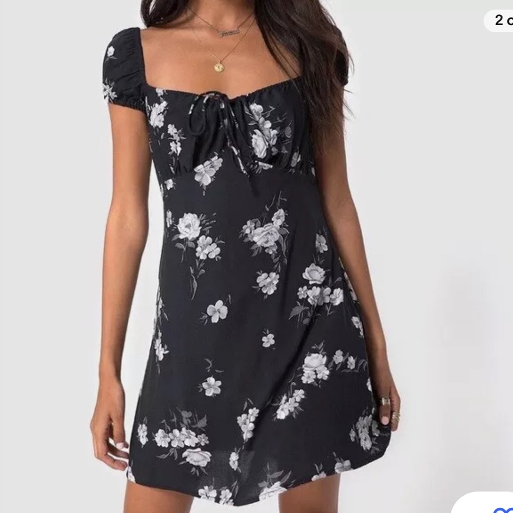 Motel Rocks Floral Milkmaid Mini Dress | Size Small